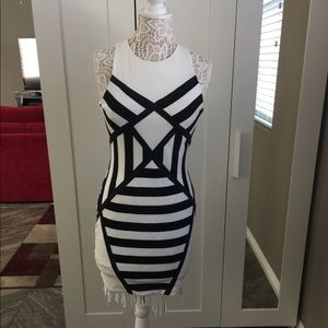 White and Black mini dress